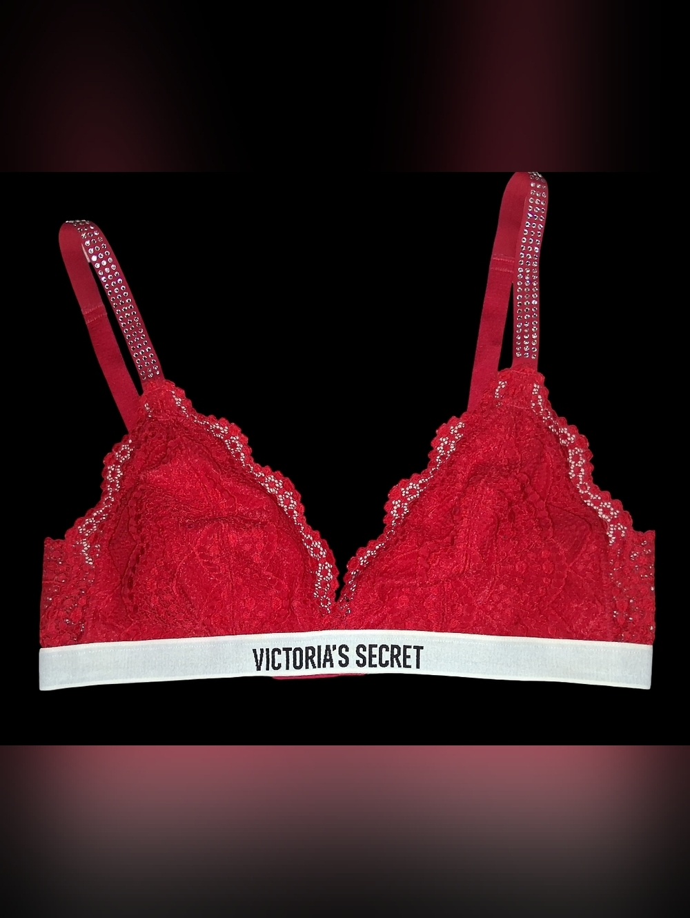 Clothes: Victoria's Secret Sexy Red Bralette W/ Silver Glitter Strap Details